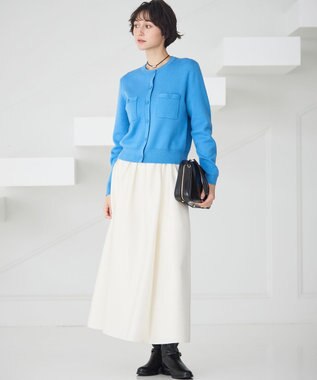 23区 L 【滝沢眞規子さん着用】コットンカシミヤ ポケット カーディガン スカイブルー系