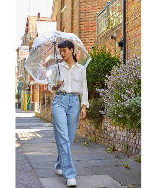 MOONBAT 【雑誌掲載／non・no】フルトン (FULTON) Birdcage ワンポイントロゴ 長傘 透明傘 ホワイト