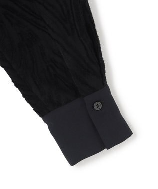 ICB L カットジャガードジャージー デザイントップス ブラック