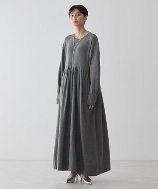 AMERICAN HOLIC 【WEB限定】バイパチティアードニットワンピース Gray Mixture