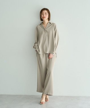 YECCA VECCA 【2点SET】スキッパーデザインセットアップ Gray Beige