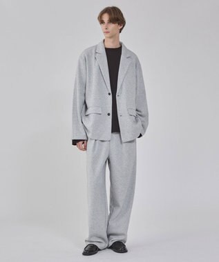 WEGO 【ユニセックス着用ITEM/MLサイズ展開】ボンディングスウェットテーラードジャケット 杢グレー