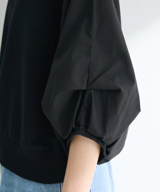 Green Parks ２ＷＡＹ７分袖タック裾ＺＩＰプルオーバー Black