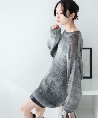 WEGO グラデーションメッシュニット ブラック