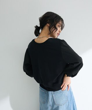 Green Parks ２ＷＡＹ７分袖タック裾ＺＩＰプルオーバー Black