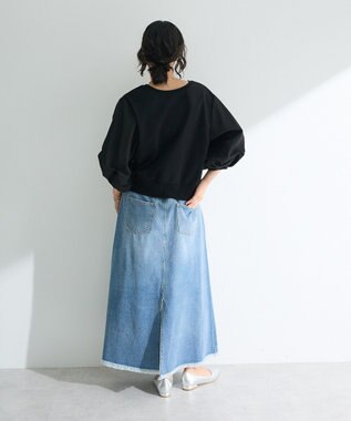 Green Parks ２ＷＡＹ７分袖タック裾ＺＩＰプルオーバー Black