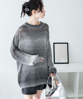 WEGO グラデーションメッシュニット ブラック