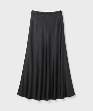 GRACE CONTINENTAL サテンストレッチイージースカート ブラック
