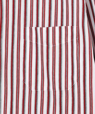 JOSEPH ABBOUD 【キングサイズ・ストレッチ・イージーケア】ジャージーストライプシャツ ワイン系1