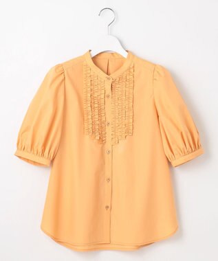 Feroux フリルディテール パフスリーブ ブラウス イエロー系