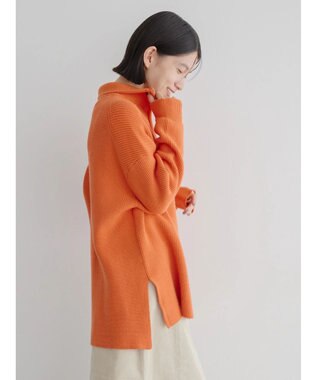 AMERICAN HOLIC バイパチハーフＺＩＰ片畦ニットプルオーバー　 Orange