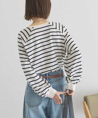 AMERICAN HOLIC フレアラグランボーダーロンＴ Off White