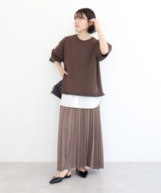 Green Parks トレーナー風ニットプルオーバー Brown