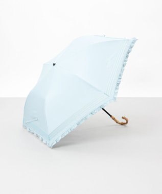 AURORA 【MACKINTOSH LONDON（マッキントッシュ ロンドン）】フリルオーガンジータック加工晴雨兼用パラソル（折りたたみ）