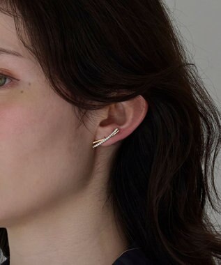 Phoebe 2wayクロッシングリュクスピアス&イヤリング(片耳) クリア