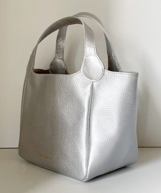 Hekhèr Le Style de Vie 新素材・新色【日本製/セレモニーにも】シュリンクレザー ハンドバッグ small シルバー シルバー