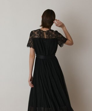 GRACE CONTINENTAL チュールプリーツドレス ブラック