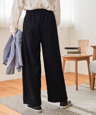 WEGO 裏起毛ワイドイージーパンツ ブラック