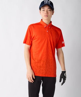 FILA GOLF／marie claire 【FILA GOLF】メッシュ加工ロゴ半袖ポロシャツ オレンジ