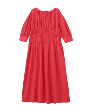CRAFT STANDARD BOUTIQUE インド製 ハーフスリーブシャーリングワンピース Red
