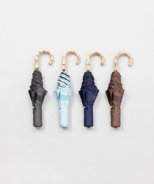 AURORA 【MACKINTOSH LONDON（マッキントッシュ ロンドン）】フリルオーガンジータック加工晴雨兼用パラソル（折りたたみ） ブラウン