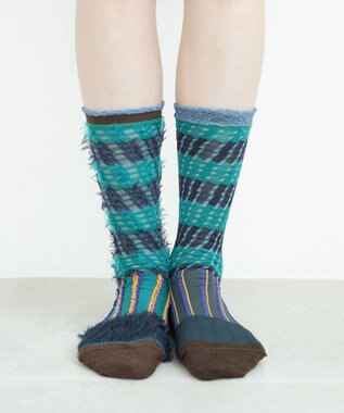 COQ ミケネコテイル リバーシブルファーソックス グリーン