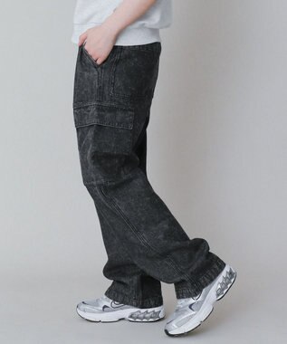 WEGO 【KIDS】デニムイージーカーゴパンツ（JUNIOR） デニムブラックソノタ