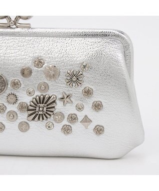 UNBILLION ペルケ perche / マルチスタッズがま口ロングウォレット シルバー