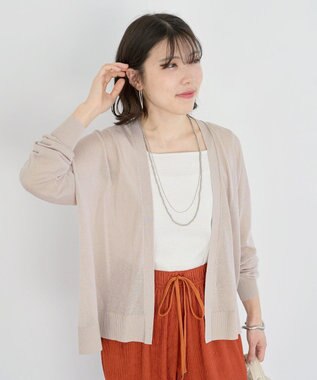 Green Parks 接触冷感ゆったりカーディガン Light Gray