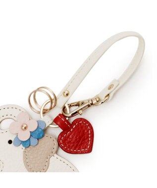 IBIZA アニマーダ　牛革　キーチャーム（ゾウ） アイボリー