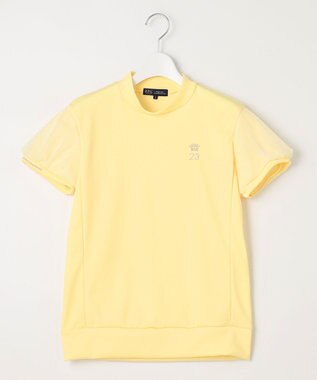 23区GOLF 【WOMEN】チュール袖 モックネックプルオーバー イエロー系