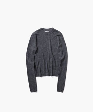 ATON RAMIE WOOL RIB | リブモックネックセーター CHARCOAL GRAY