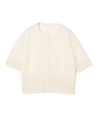BEIGE， MOISE / シアーニット　5分袖カーディガン Ecru