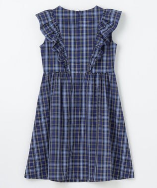 組曲 KIDS 【150-160㎝】チェック ワンピース ネイビー系5