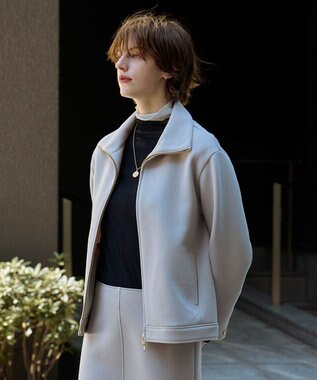 J.PRESS LADIES L タートルジャージー カットソー シルバーラメ系