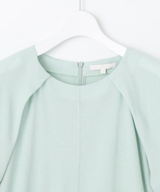 自由区 【洗える】ボリュームスリーブピケ カットソー ライトアクア