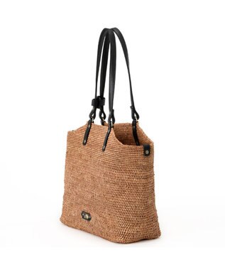IBIZA ラフィア　セミショルダーバッグ 濃茶