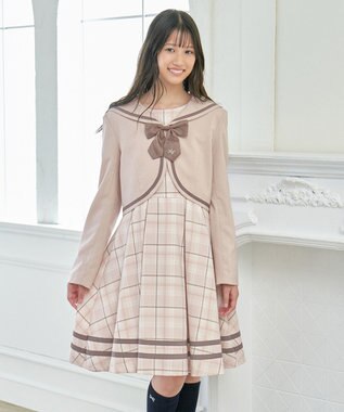  ジャケット付き チェック ワンピース