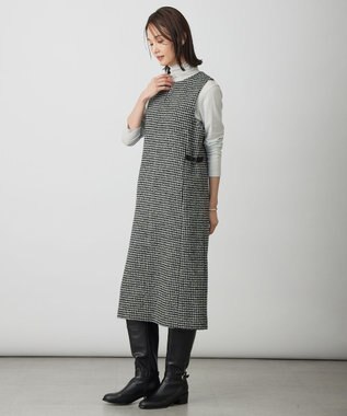 J.PRESS LADIES S ウールシルク ハウンドトゥース ジャンパースカート モノトーン系
