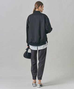 ICB 【洗える】 マットサテン MA-1ブルゾン ブラック系