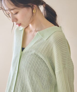 earth music&ecology スキッパールーズカーディガン Light Green