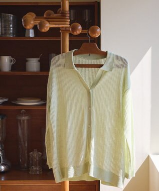 earth music&ecology スキッパールーズカーディガン Light Green