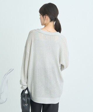 earth music&ecology スキッパールーズカーディガン Light Gray