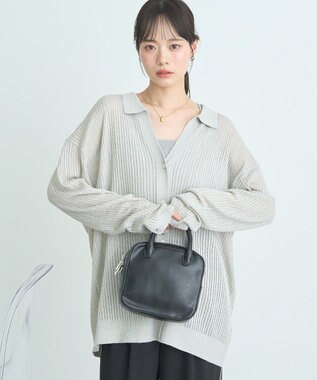 earth music&ecology スキッパールーズカーディガン Light Gray