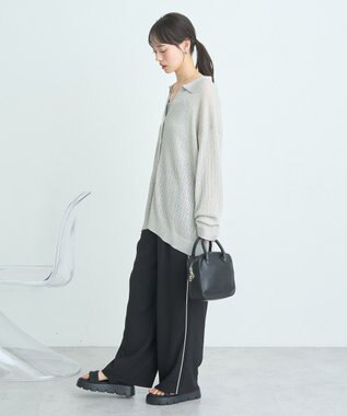 earth music&ecology スキッパールーズカーディガン Light Gray