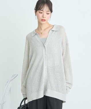 earth music&ecology スキッパールーズカーディガン Light Gray