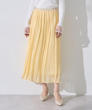 YECCA VECCA シャイニーサテンプリーツスカート