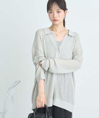 earth music&ecology スキッパールーズカーディガン Light Gray