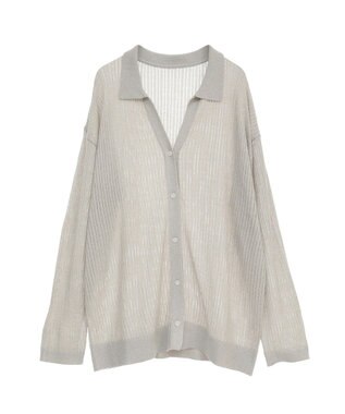 earth music&ecology スキッパールーズカーディガン Light Gray