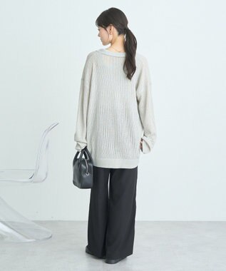 earth music&ecology スキッパールーズカーディガン Light Gray